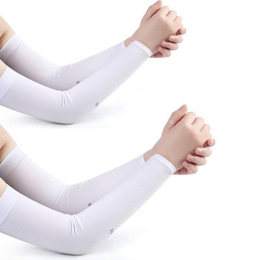Two Pairs Of Arm Sleeve Sunscreen Cuff Arm Sleeves UV Sun Protect Anti-Slip Summer Men Women Gloves Summer Arm Sleeves Cover Unisex Cooling Sleeves Sports Workout Outdoor Sleeves