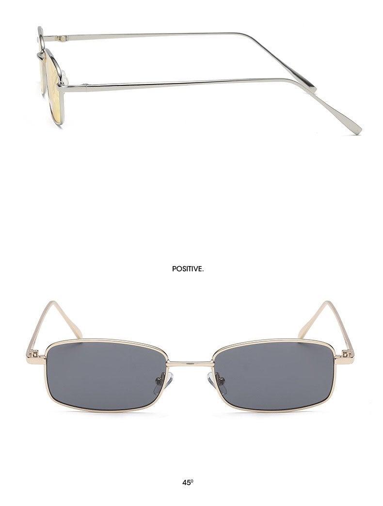 Vintage Slender Square Sunglasses Classic Small Frame New Square Shape Sunglasses For Men In High-quality Metal Frame Sunglasses For Men New Vintage Sunglasses