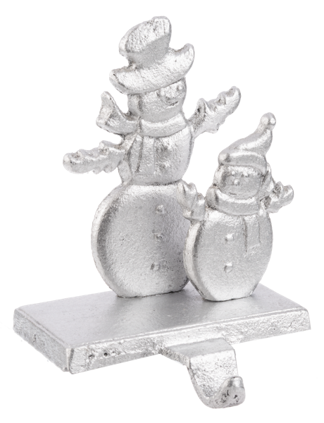 Snowman Stocking Holder - Silver