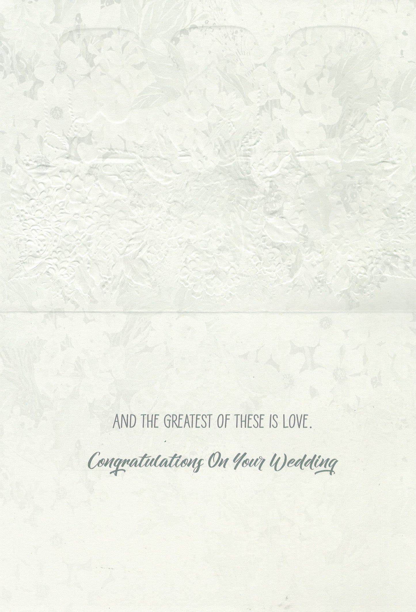 Faith Hope Love Card - Wedding Card