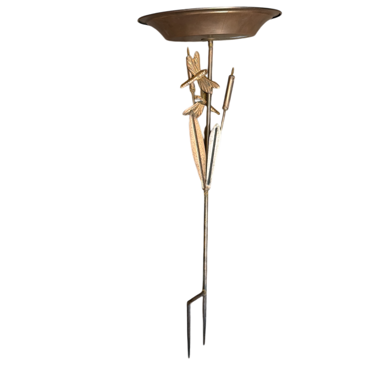 Metal Dragonfly Bird Feeder Yard Stake