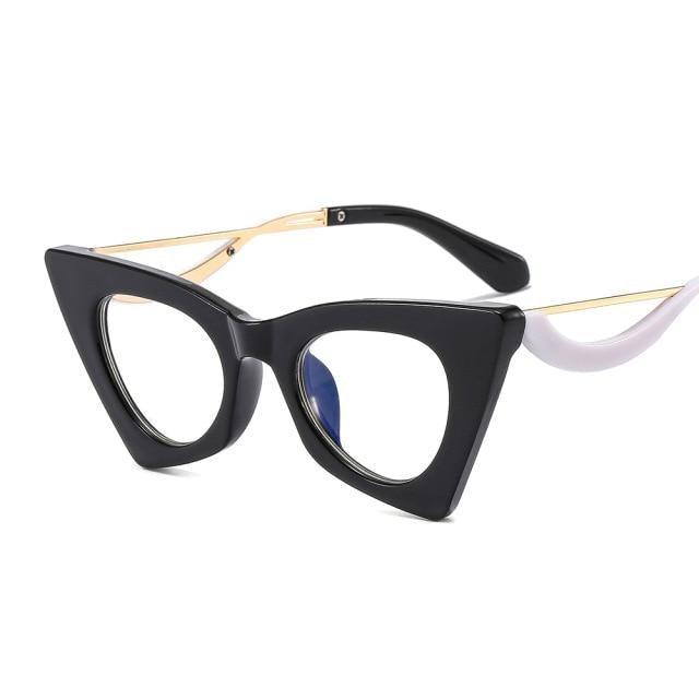 Womens Cat Eye Glasses Frame Fashion Designer Prescription eyeglasses With Clear Lens Fashion Cat Eye Womans Optical Glasses Prescription Lens Small Frames Women Transparent Glasses Eyeglasses Frames