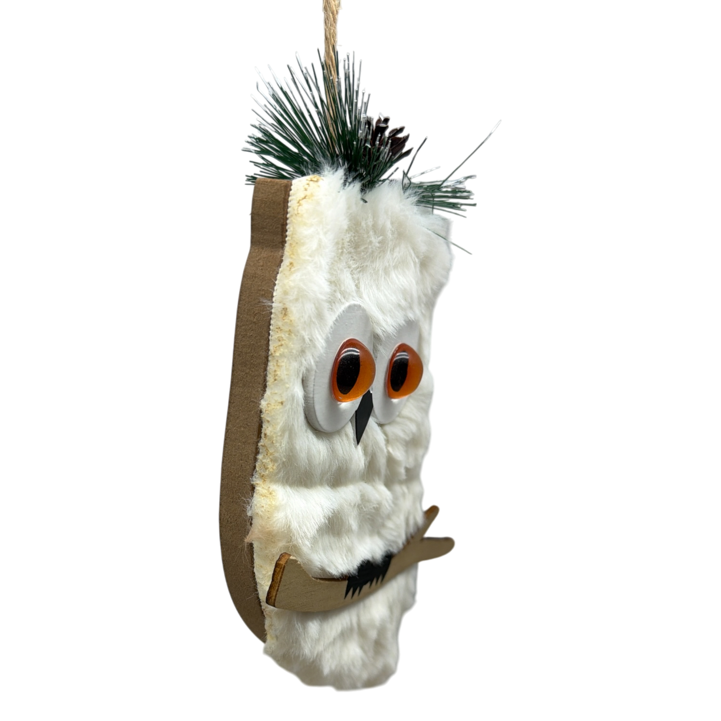 White Holiday Owl Ornament
