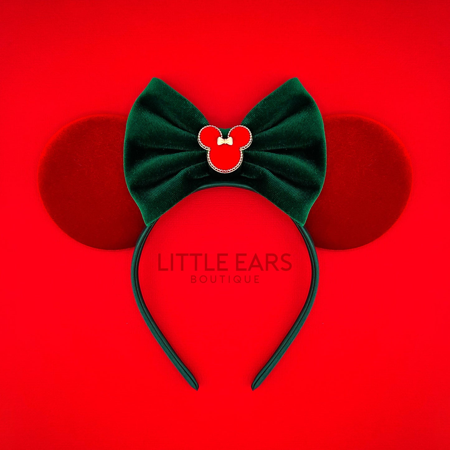 Green Bow Christmas Minnie Ears