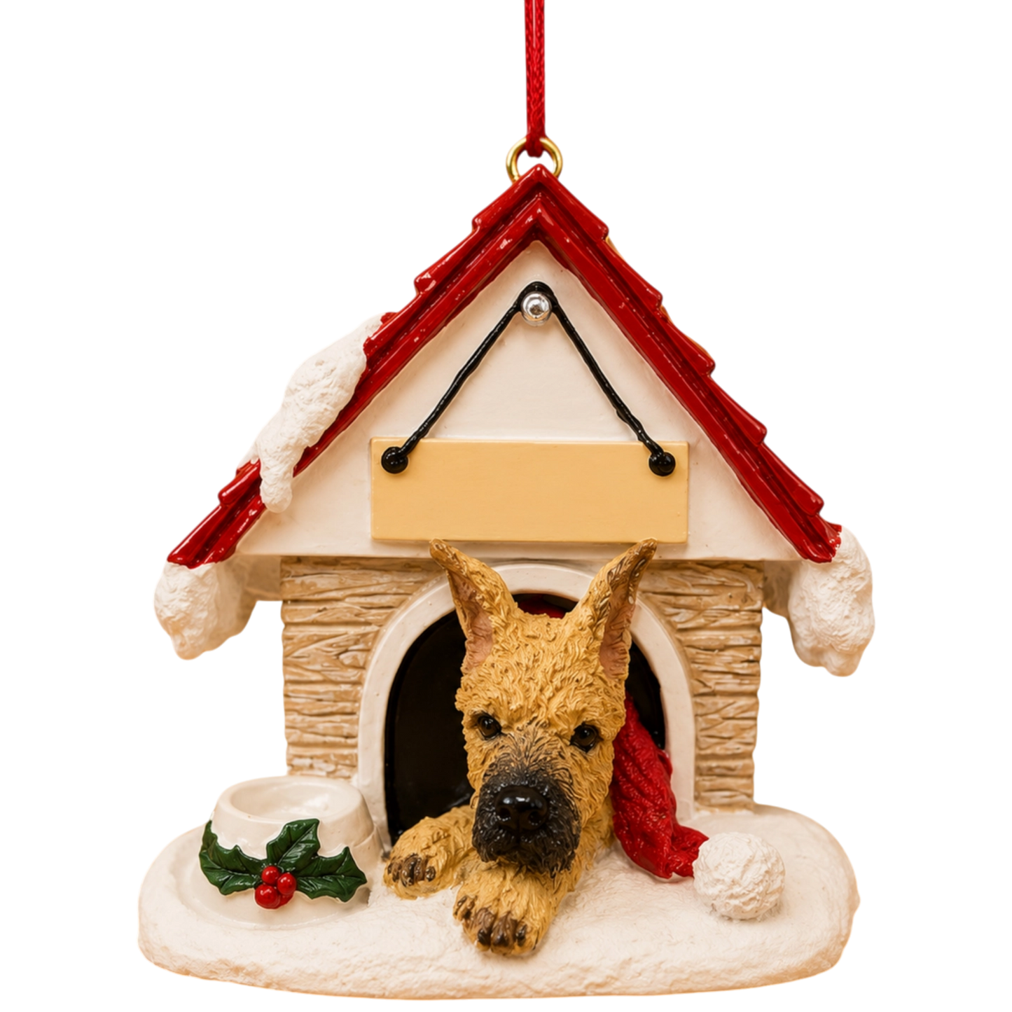 Ceramic Doghouse Ornament - Great Dane