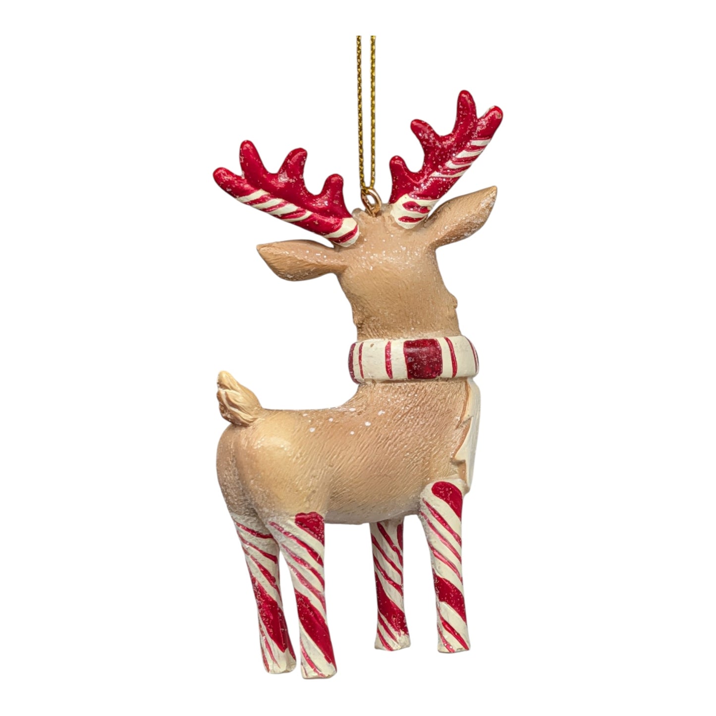 Candy Cane Standing Reindeer Ornament