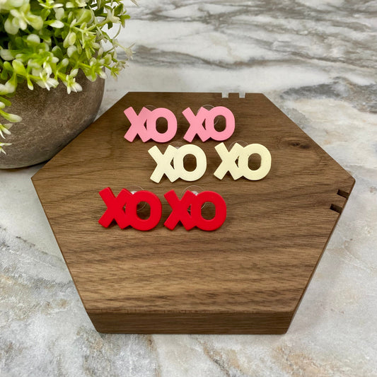Acrylic Stud Earrings - XOXO