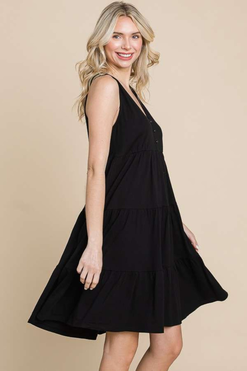 Racerback Tiered Tank Dress For Women – Chic Racerback Tank Dress, Stylish Tiered Tank Dress, Flattering Racerback Dress, Feminine Tiered Dress, Comfortable Tank Dress, Flowing Racerback Dress, Versatile Tank Dress