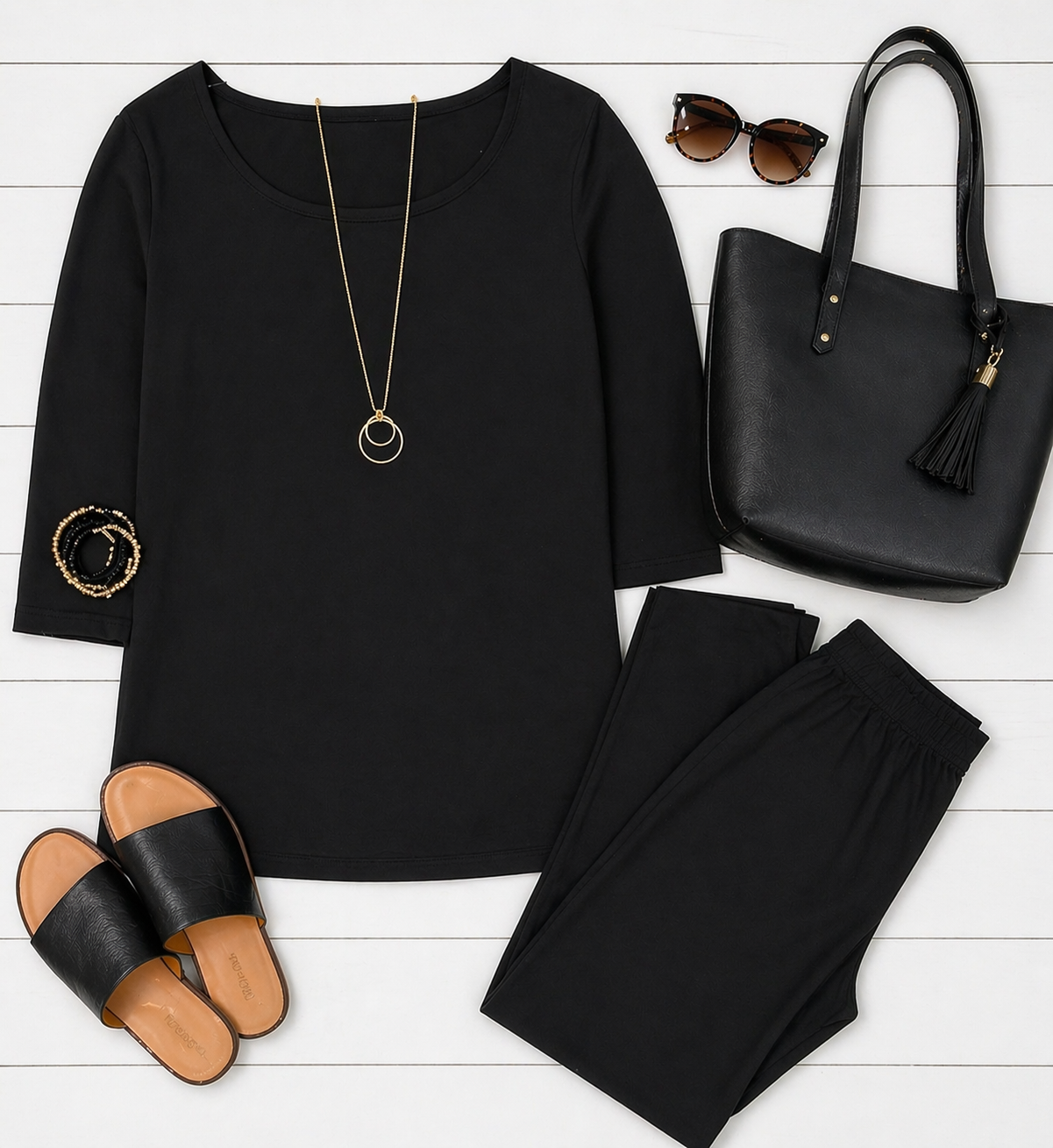 PreOrder | The Daphne - Black Tunic with 3/4 Sleeves