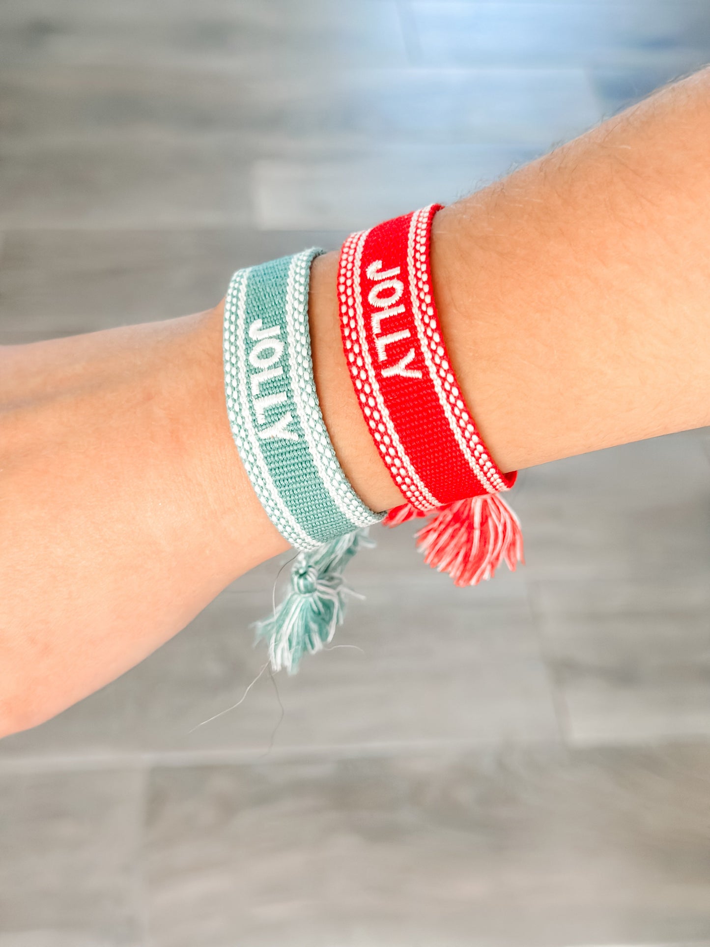 "Jolly" Woven Christmas Bracelets