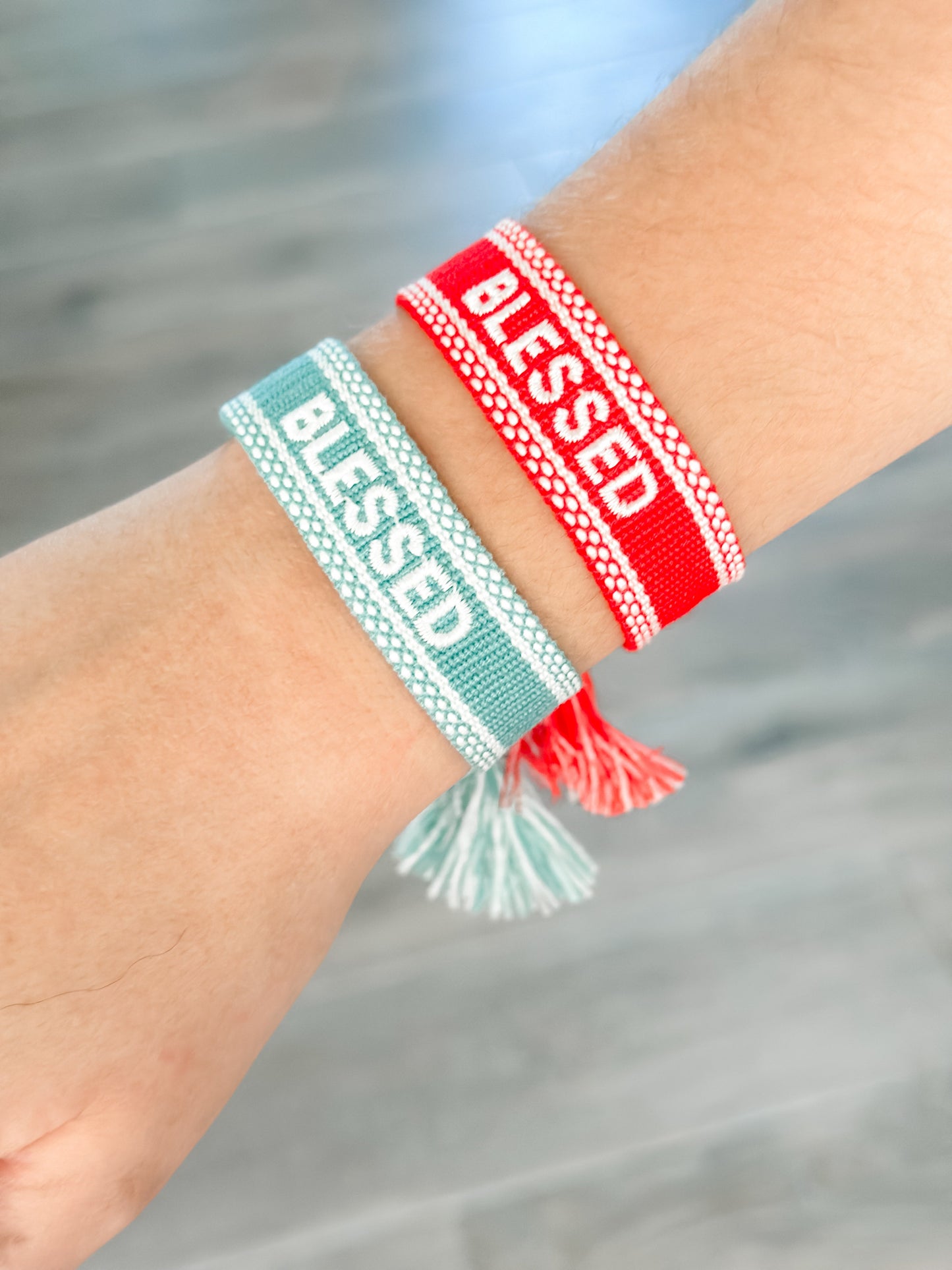 "Blessed" Woven Christmas Bracelets