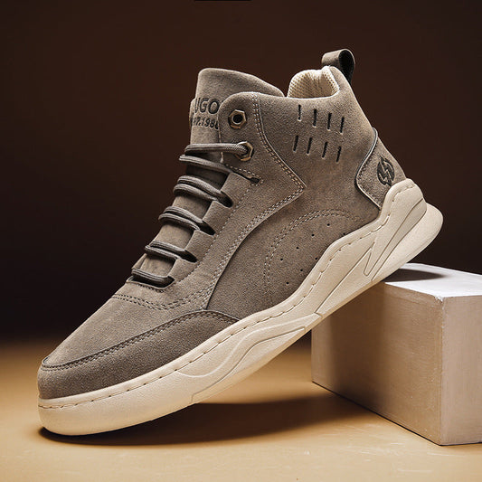 Business Men's High Quality Casual Shoes Fashion Trend Men's Sports Leather Shoes Comfortable Lace-Up Non-Slip Walking Shoes Leather Luxury Non-Slip Hiking Boots Outdoor Lightweight Shoes