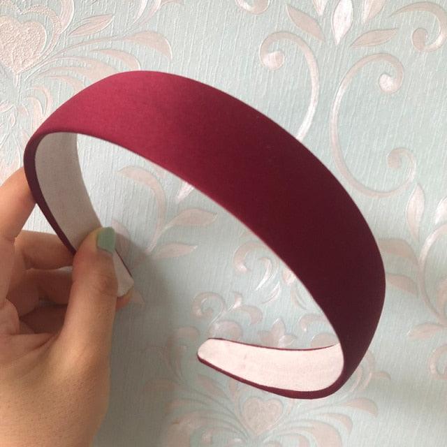 1PC Plastic Fashion Canvas Wide Headband Hair Band Headwear Bezel Hair Accessories For Woman Satin Covered Resin Hairbands Gorgeous Hair Accessories For Women