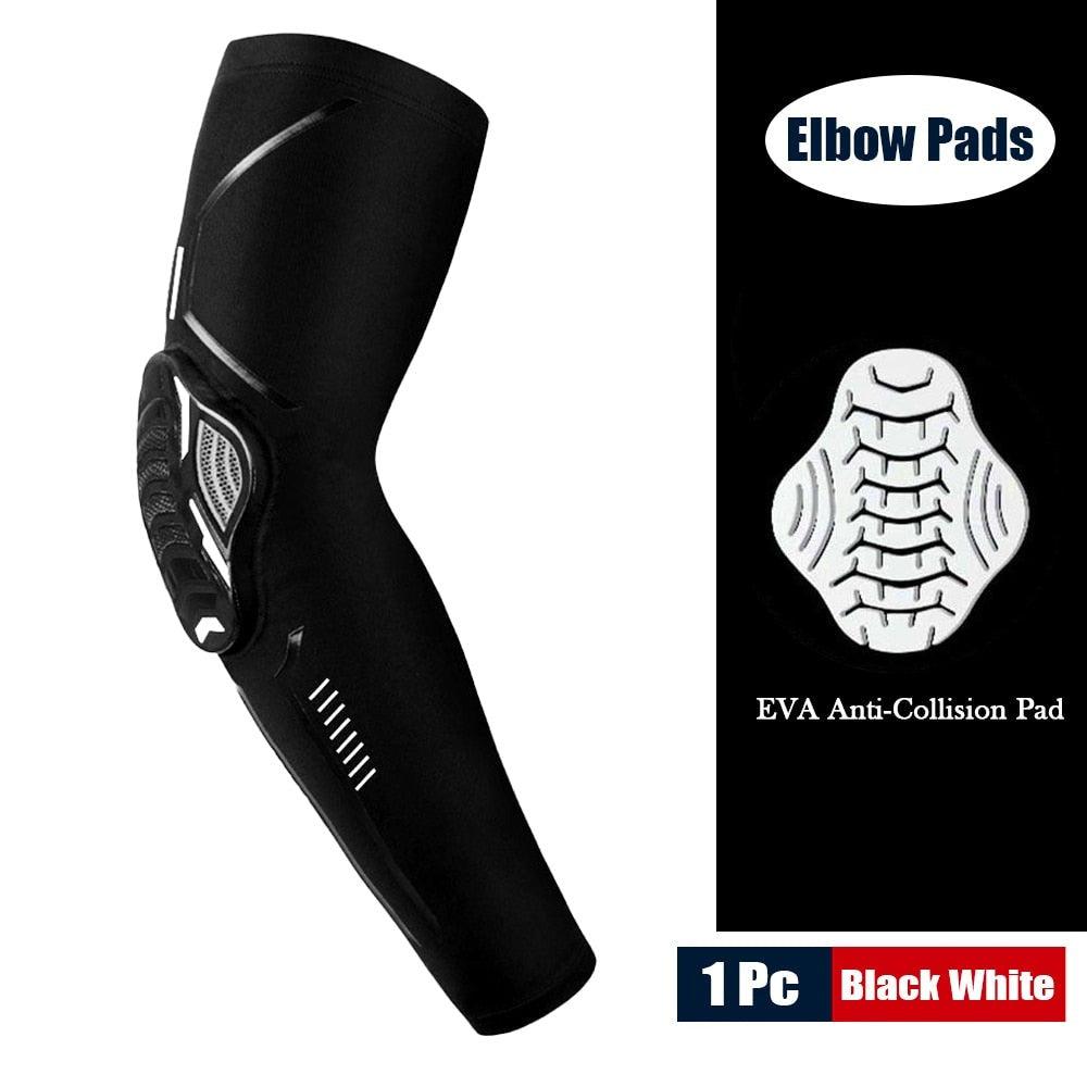 1Piece Sports Elbow Support Pads Breathable Arm Compression Shield Shape Crash Proof Elbow Pads Arm Sleeve Compression Sleeve For Outdoor Sports Running Basketball Football Volleyball Arm Cover
