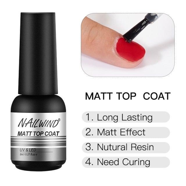 NEW TREND Modern fashion Red Gel Nail Polish For Nails  Permanent UV LED 8ml Matte Glossy High Quality Fashion Design For Women and Ladies