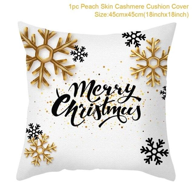 2022 Santa Claus Christmas Pillowcase Decor For Home Christmas Throw Pillow Covers Decorative Snowman Santa Claus Pillow Covers Linen Cushion Cover Couch Pillow Cases Merry Christmas Ornament Xmas Gifts 45x45CM