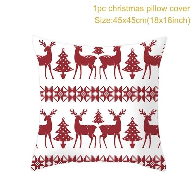 2022 Santa Claus Christmas Pillowcase Decor For Home Christmas Throw Pillow Covers Decorative Snowman Santa Claus Pillow Covers Linen Cushion Cover Couch Pillow Cases Merry Christmas Ornament Xmas Gifts 45x45CM