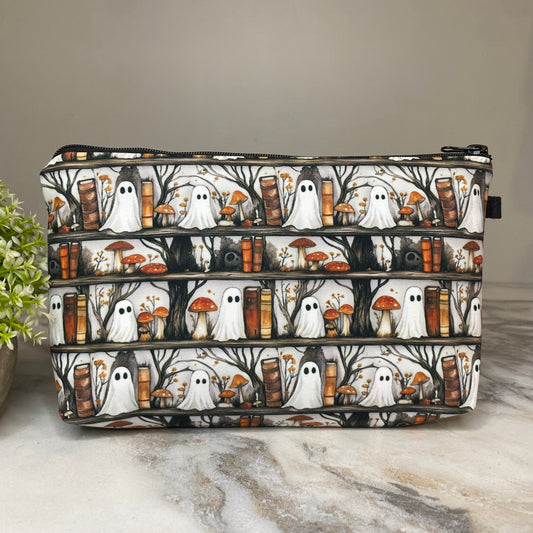 Pouch - Halloween - Ghost Bookshelf