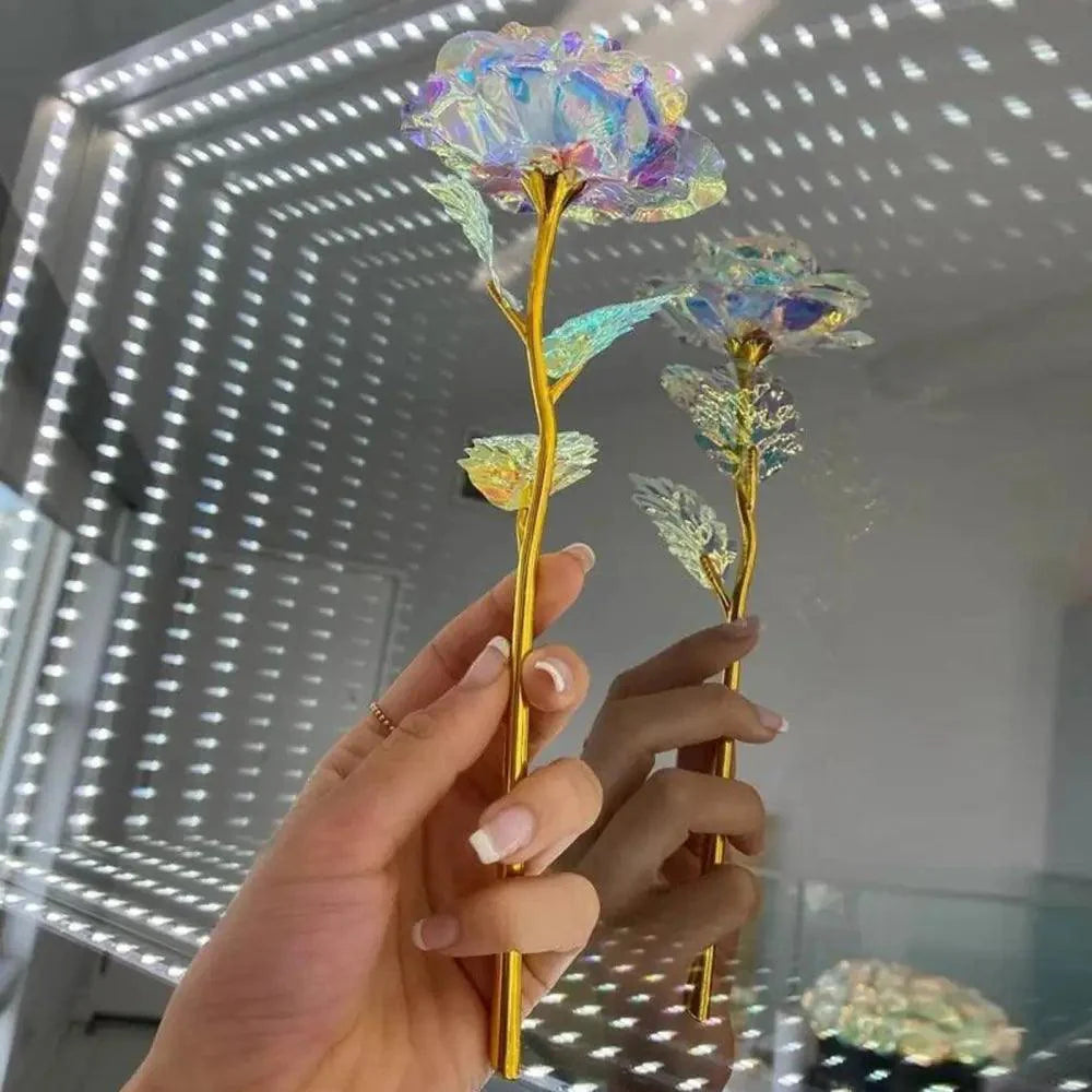 24k Infinity Rose Eternal with Gold foil LED Enchanted For Christmas Valentine's Day Gift