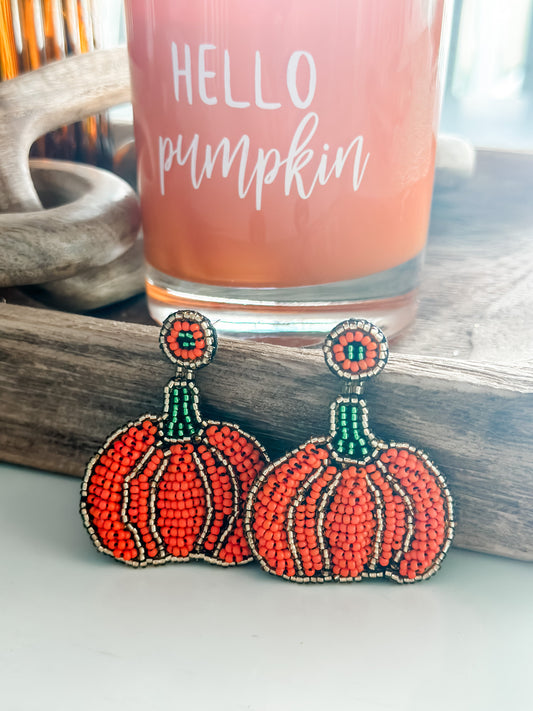 "Pumpkin Time" Beaded Earrings