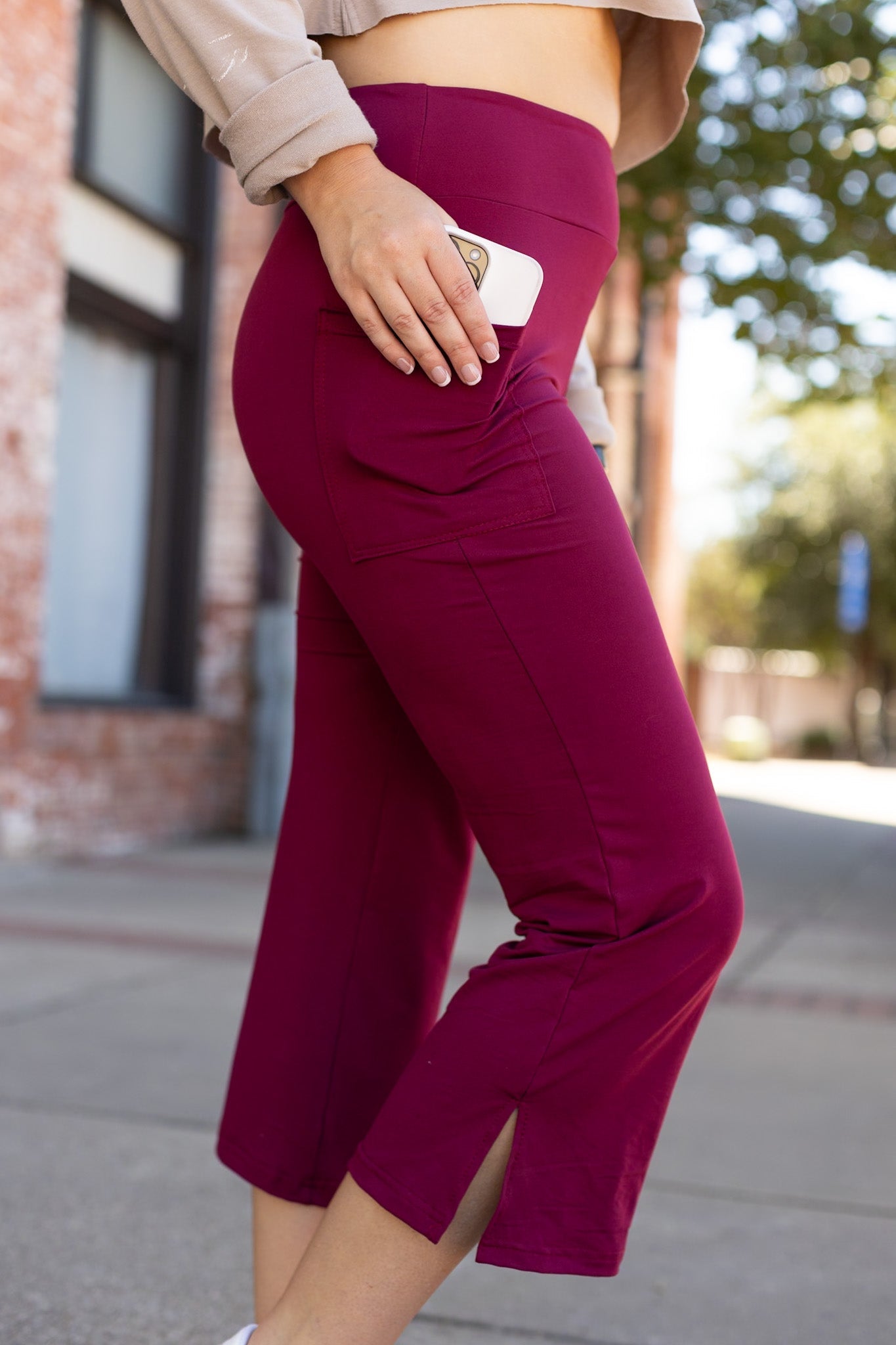 *Ready to Ship | The Courtney - Maroon High Waisted Gaucho Pants - ROUND 2