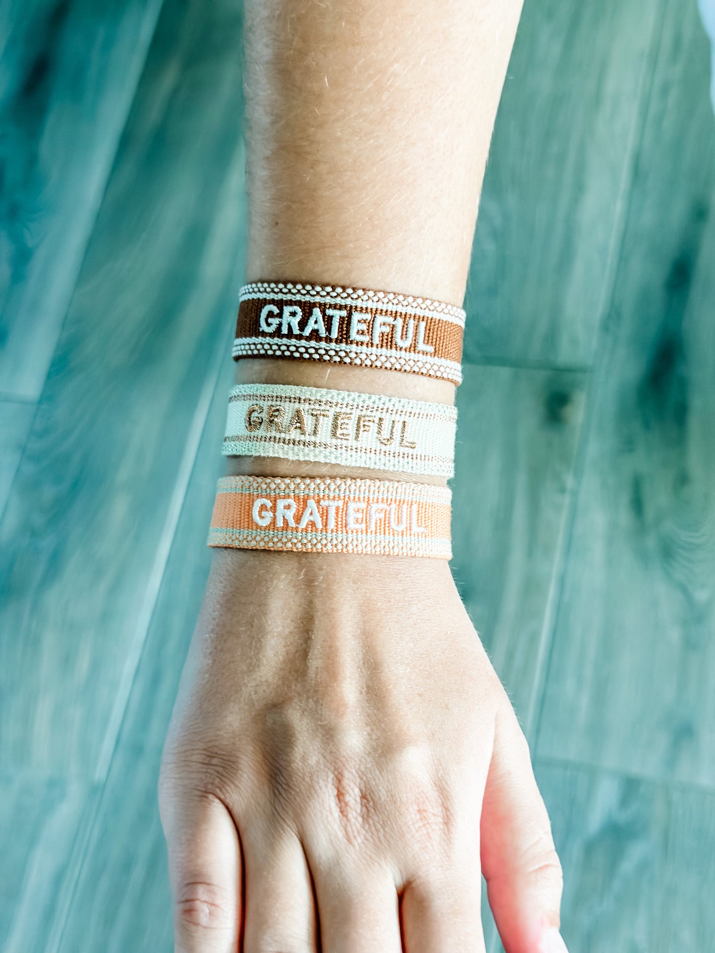 "Grateful" Woven Bracelets