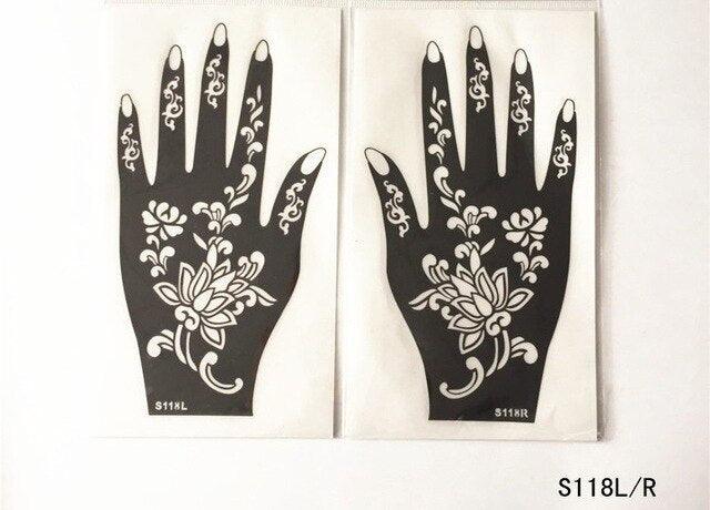 2Pcs/Set Temporary Womens Tattoo 25 Luxury Designs Body Art Waterproof Tattoo For Hands Wedding Party
