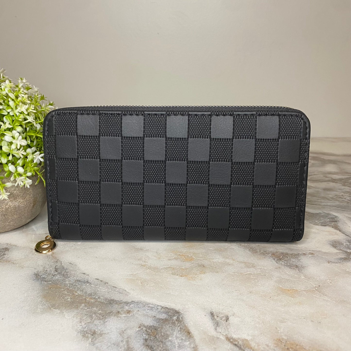 Wallet - Faux Leather - Checkered