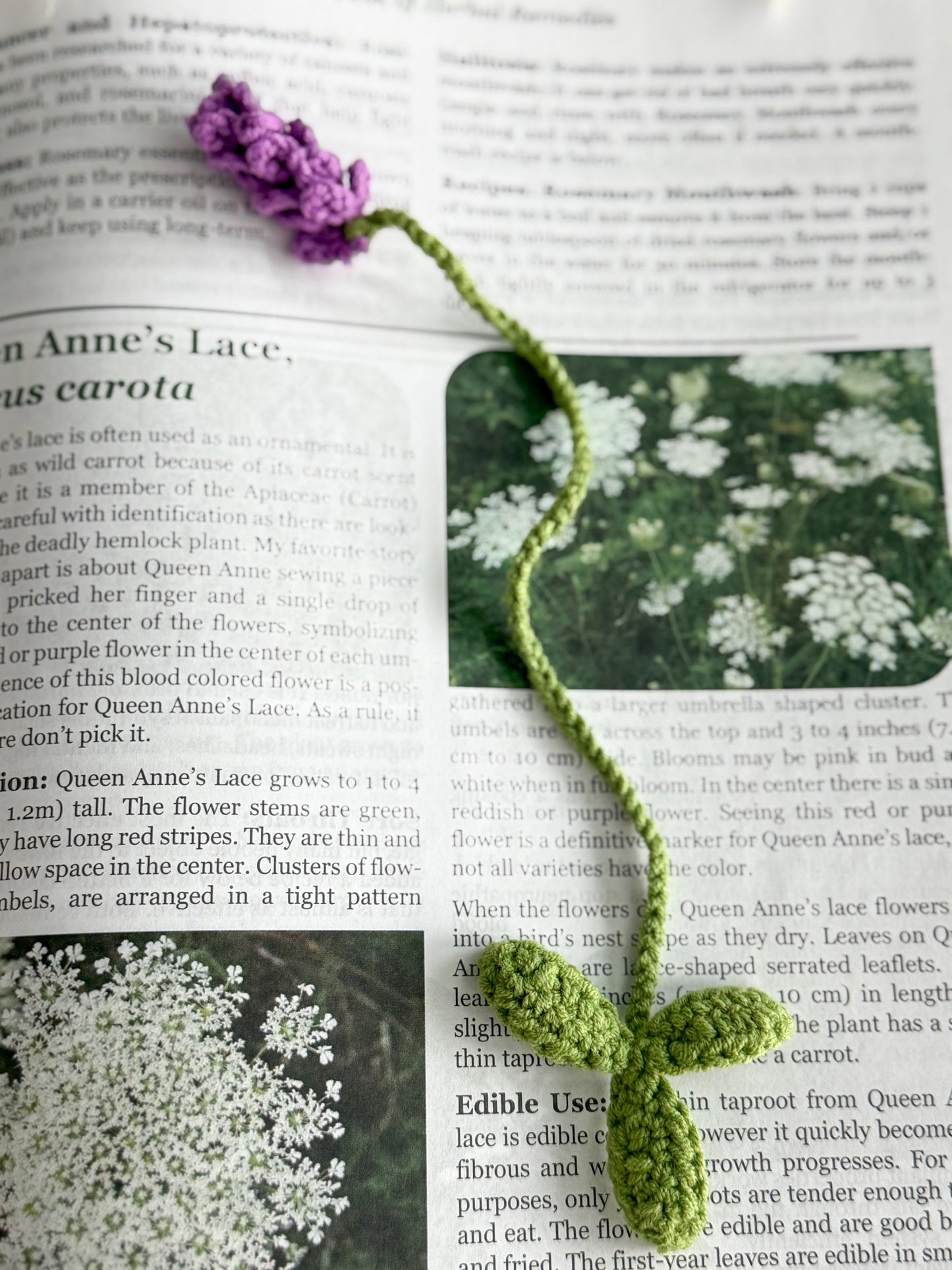 Dainty Crochet Bookmark "Lavender"