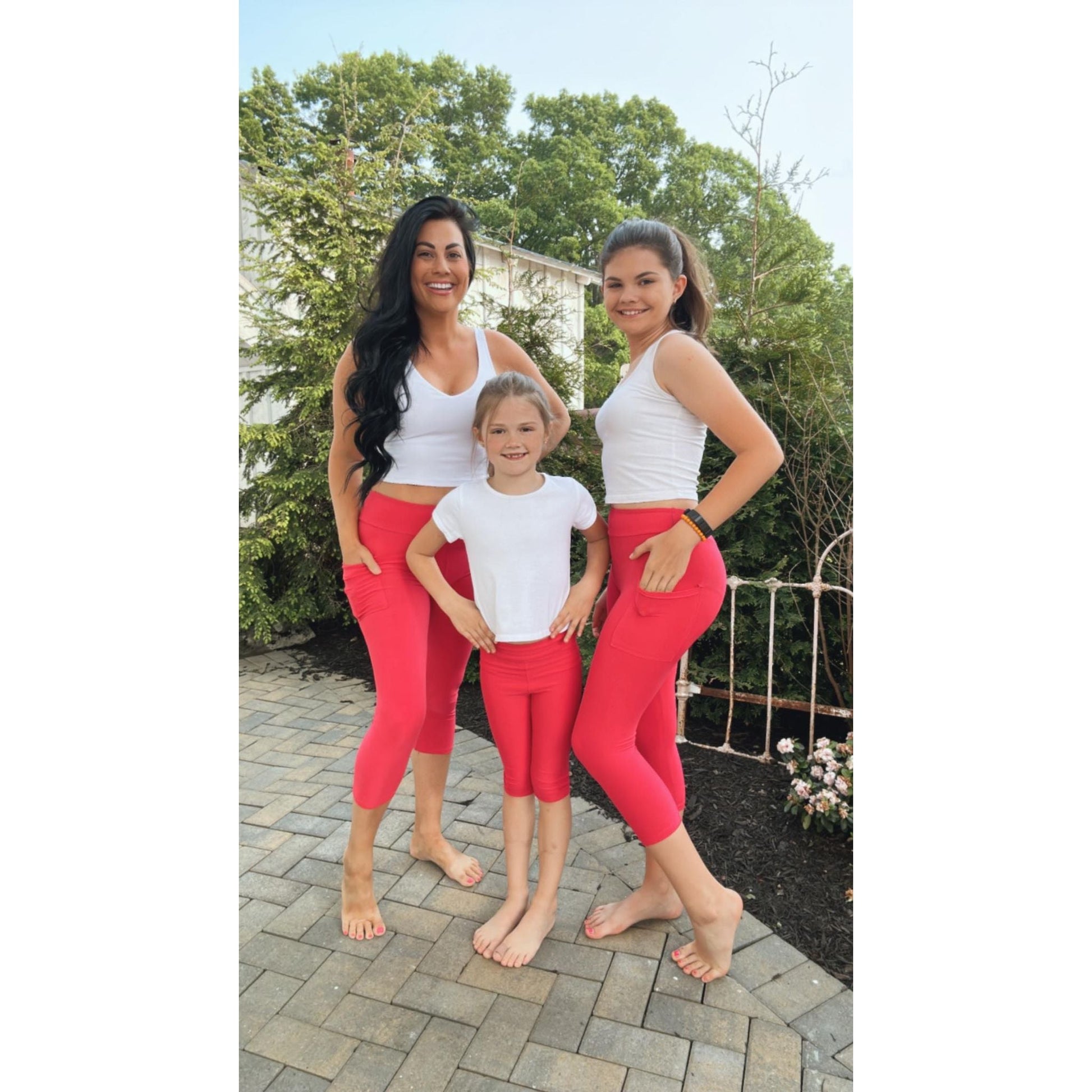 Julia Rose kids luxe leggings capris and biker shorts, Kids wearing Julia Rose luxe leggings