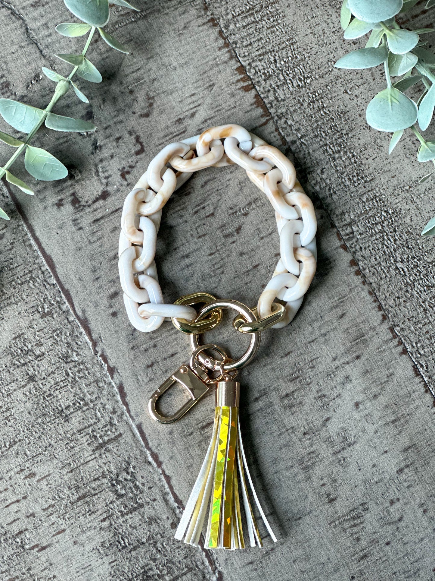 Acrylic Wristlet Keychain "Cream Mix"