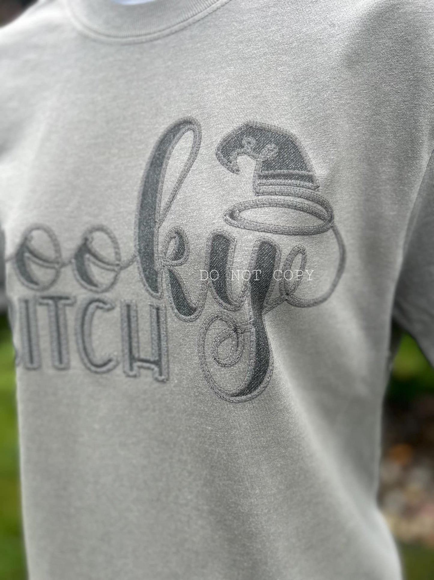 Spooky Bitch Faux Embroidery Comfort Colors Tee