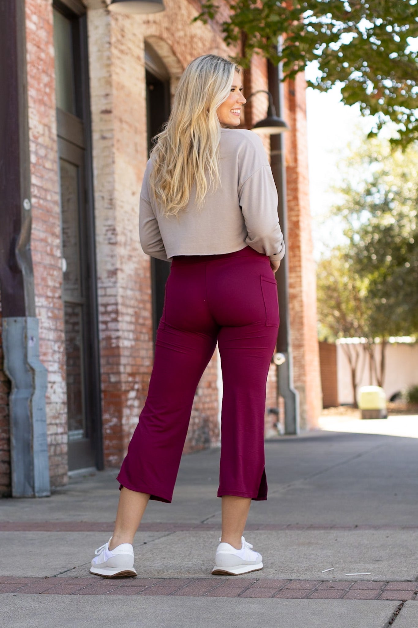 *Ready to Ship | The Courtney - Maroon High Waisted Gaucho Pants - ROUND 2