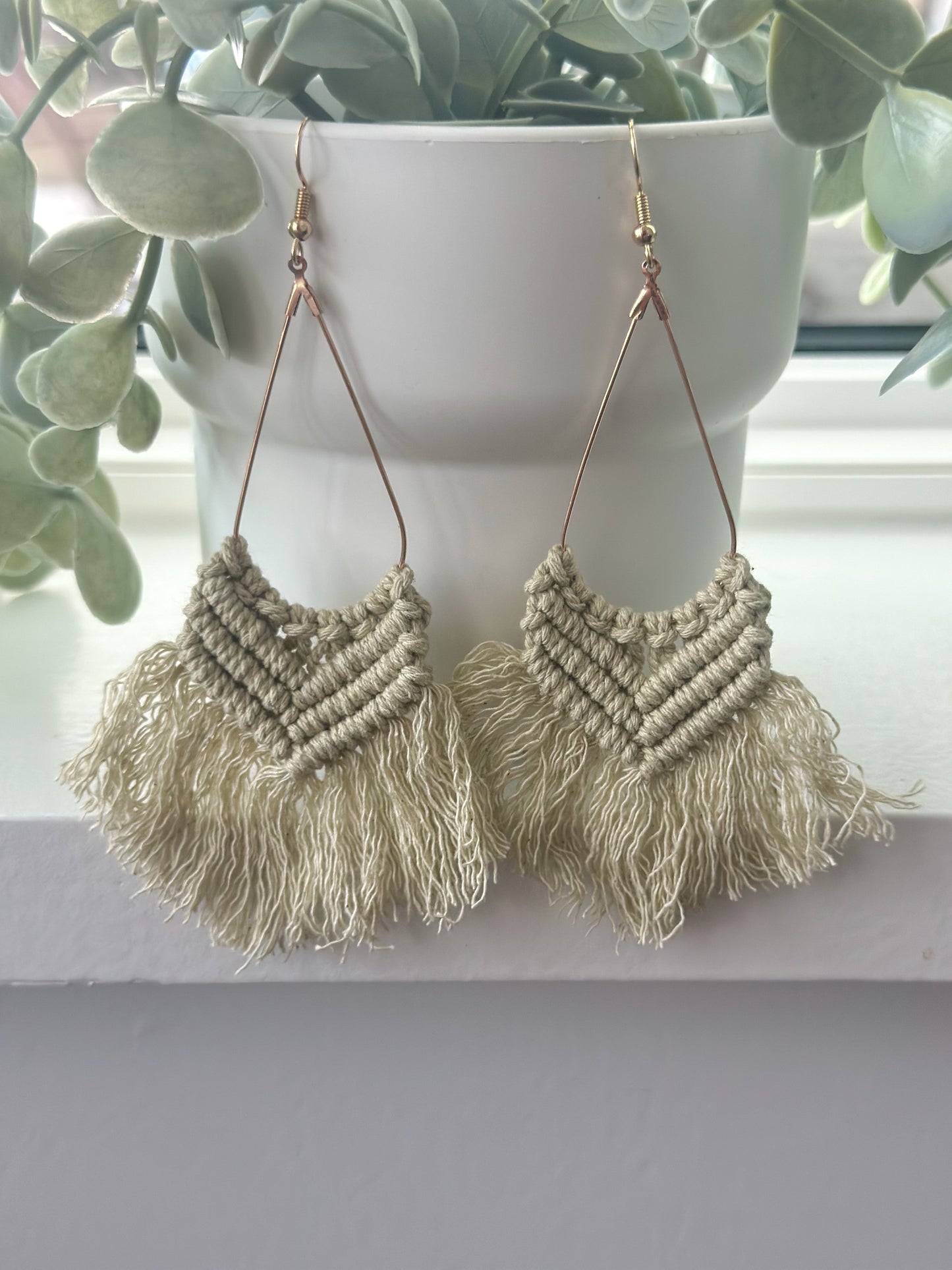 Boho Macrame Earrings "Natural"