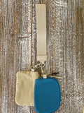Dana's Dual Pouch Wallet Keychain "Tan-Teal"