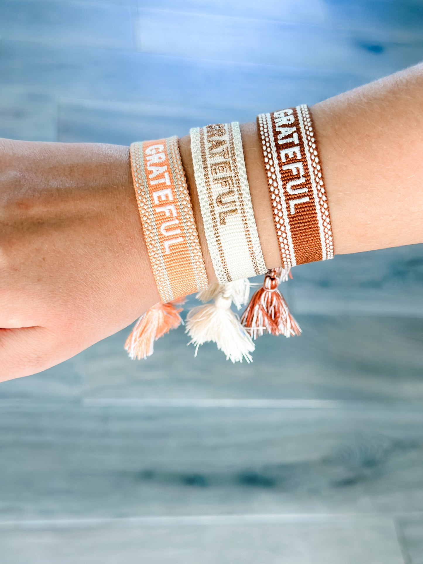 "Grateful" Woven Bracelets