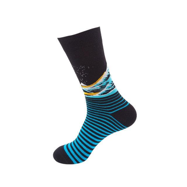 5 Pairs Women's Colorful Cotton Socks Fruits Banana Avocado Lemon Egg Cookie Donuts Food Happy Color Socks