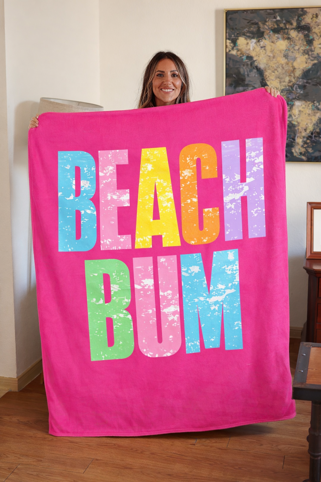 Ready to Ship | Beach Bum Blanket - Hot Pink