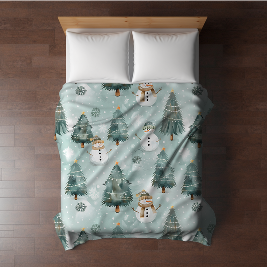 Blanket - Christmas - Snowman + Trees - PREORDER