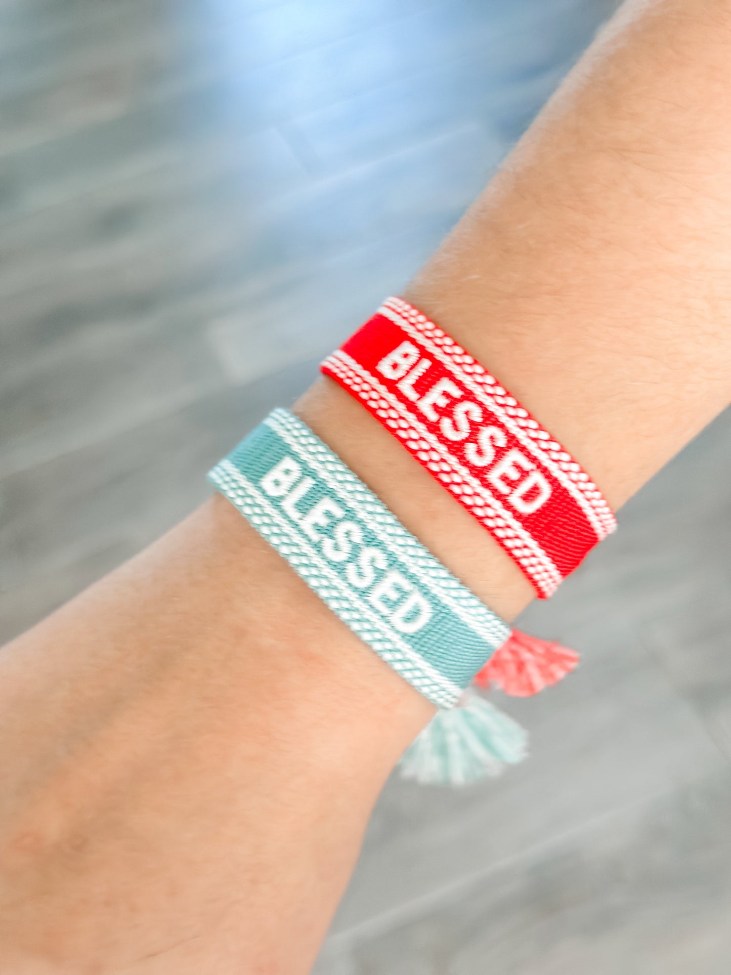 "Blessed" Woven Christmas Bracelets