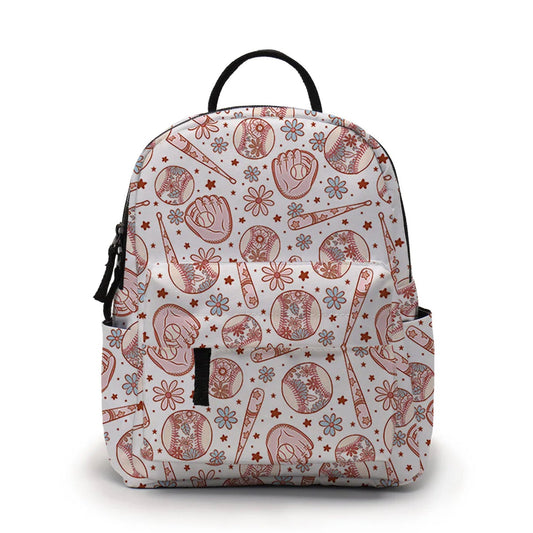 Mini Backpack - Baseball Floral