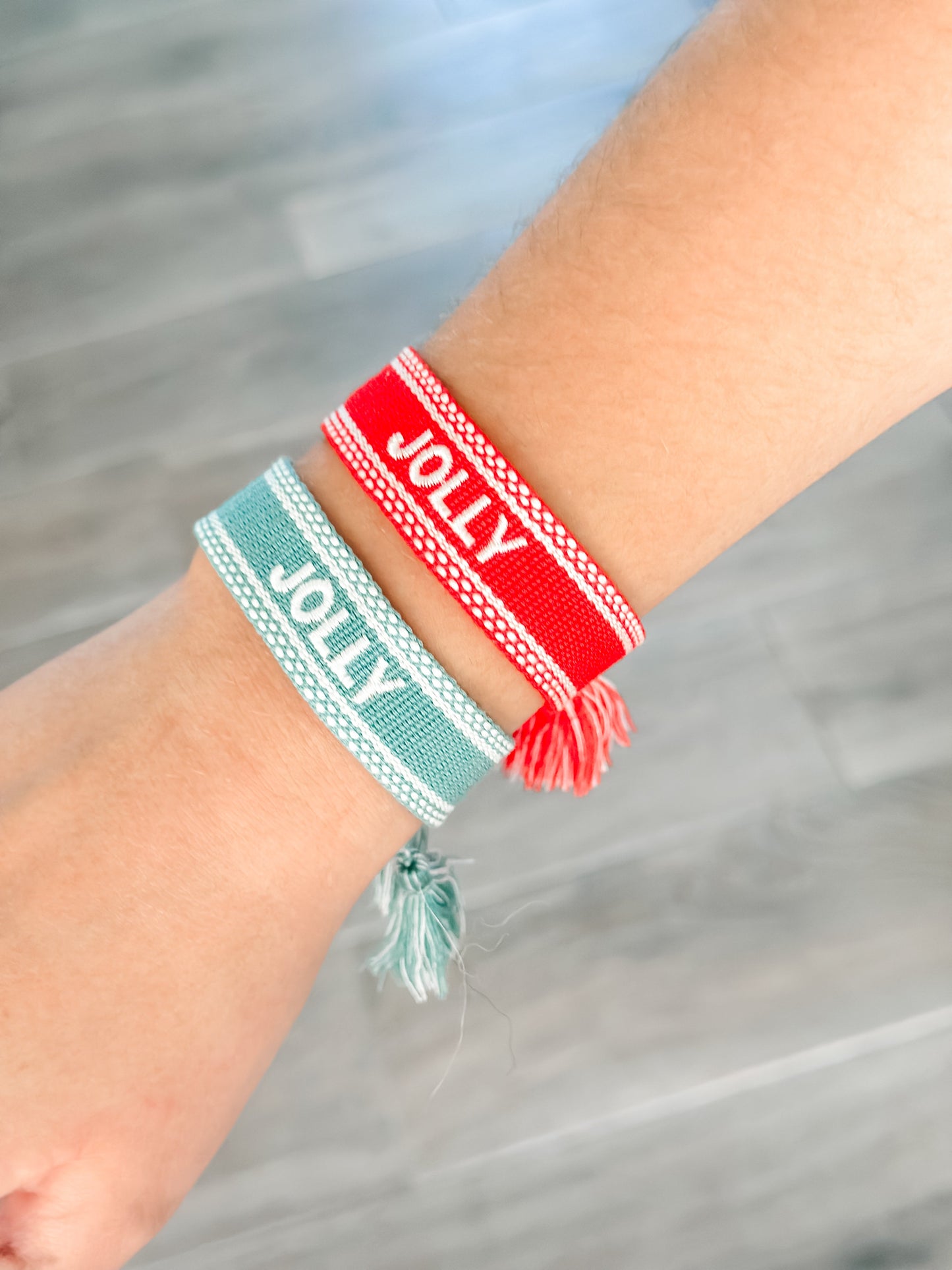 "Jolly" Woven Christmas Bracelets