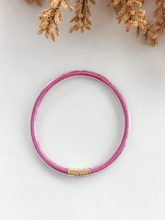 "Gili Jelly "Dark Pink" Glitter Bracelet