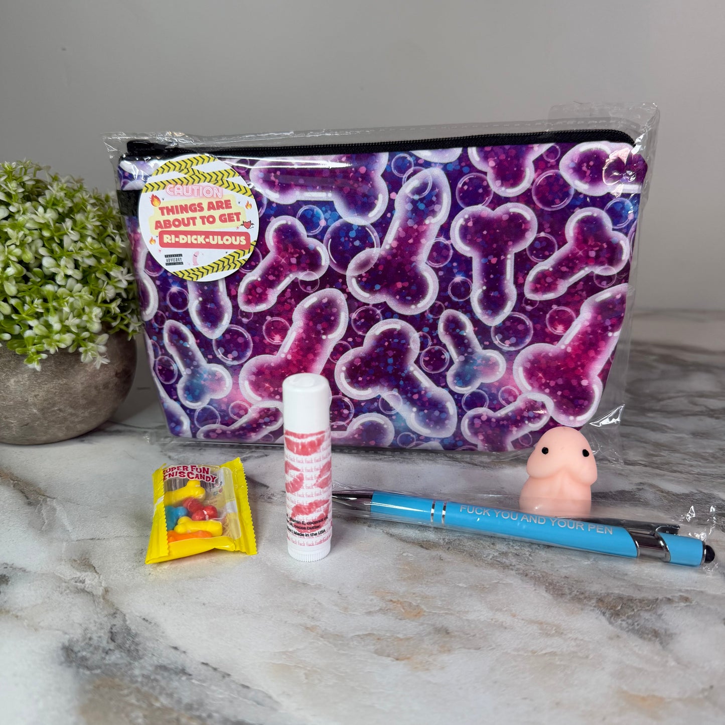 Bundled Set - Adult, Purple Glitter Penis