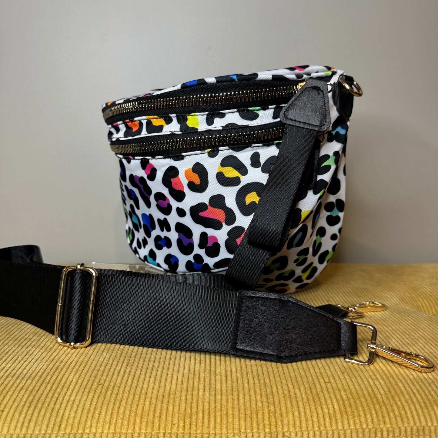 The Roni Nylon Crossbody - Rainbow Animal Print