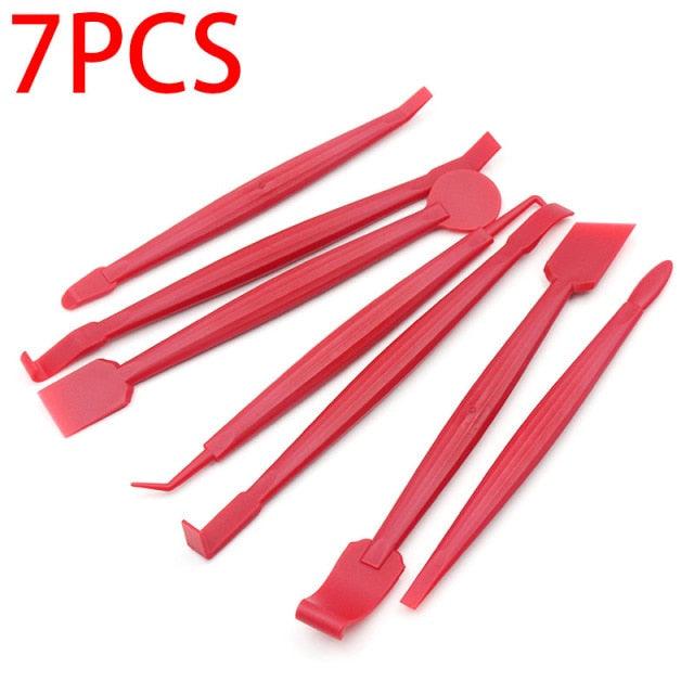 7/13pcs Car Vinyl Film Wrapping Tools Car Sticker Film Scraper Kit Auto Felt Squeegee Scraper Set Knife Decal Plaste Accessories