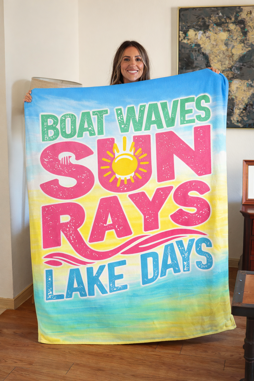 Ready to Ship | Boat Waves Blanket🌅🚤