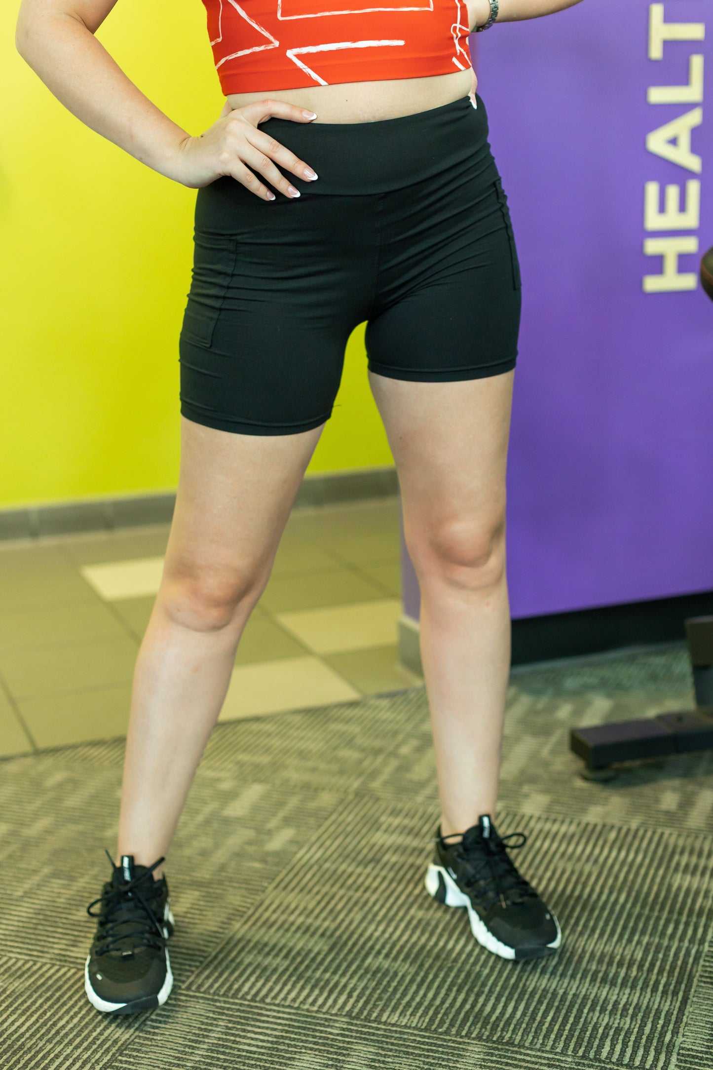 Ready to Ship | The Maggie - Black REGULAR Waistband Biker 5" 