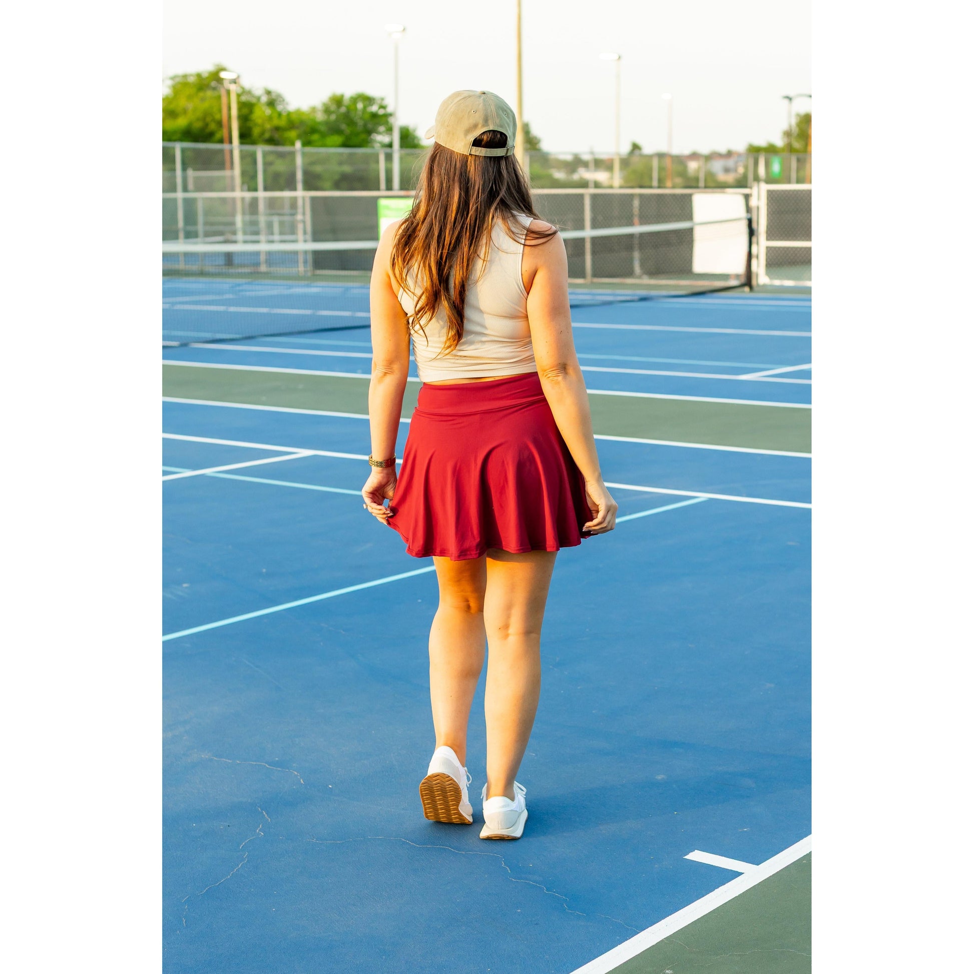 Julia Rose The RaeLynn red skort women’s skort with built-in shorts
