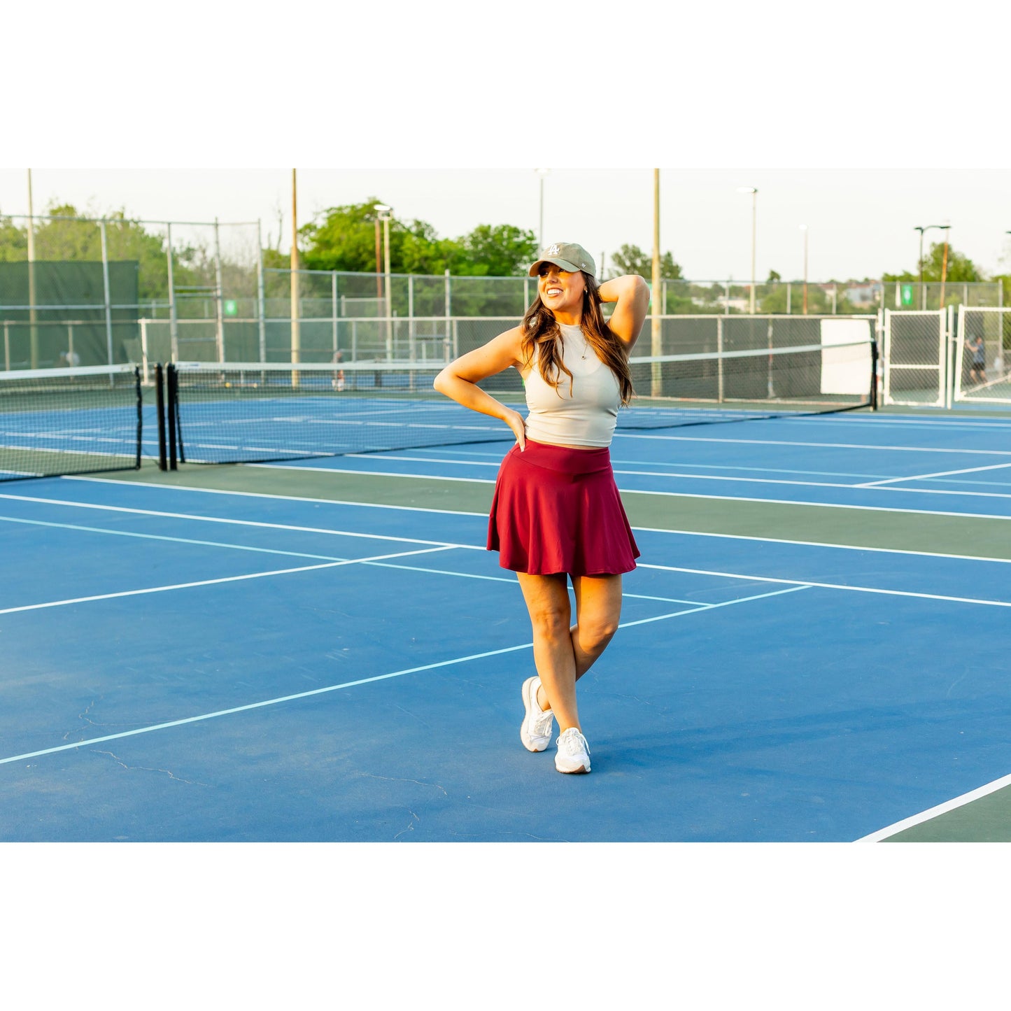 Julia Rose The RaeLynn red skort women’s skort with built-in shorts